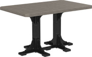 Poly 4 x 6 Rectangular Table Coastal Gray Black Bar