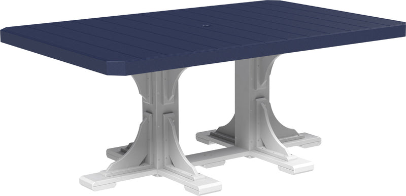 Poly 4 x 6 Rect Table Patriot Blue White Dining