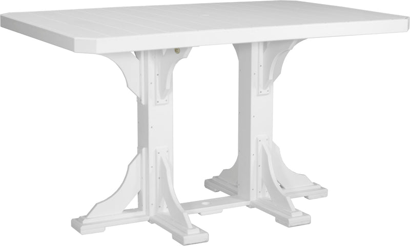 Poly 4 x 6 Rectangular Table White Bar