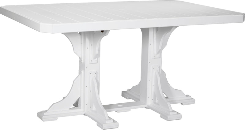 Poly 4 x 6 Rectangular Table White Counter