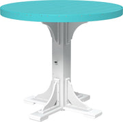 Poly 4 Round Table Aruba Blue White Bar Height