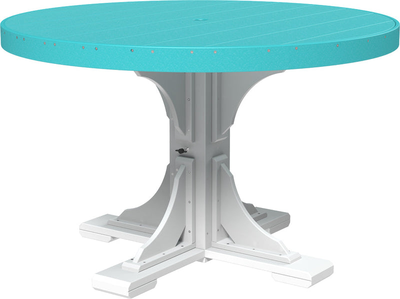 Poly 4 Round Table Aruba Blue White Dining