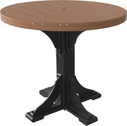 Poly 4 Round Table Antique Mahogany Black Bar