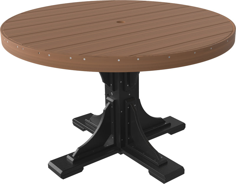 Poly 4 Round Table Antique Mahogany Black Dining Height