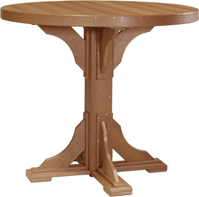 Poly 4 Round Table Antique Mahogany Bar Height