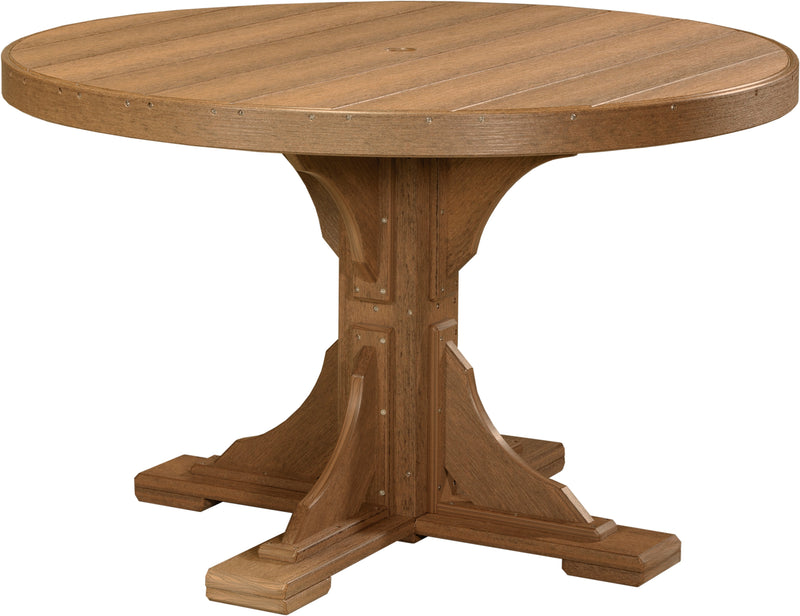 Poly 4 Round Table Antique Mahogany Dining Height