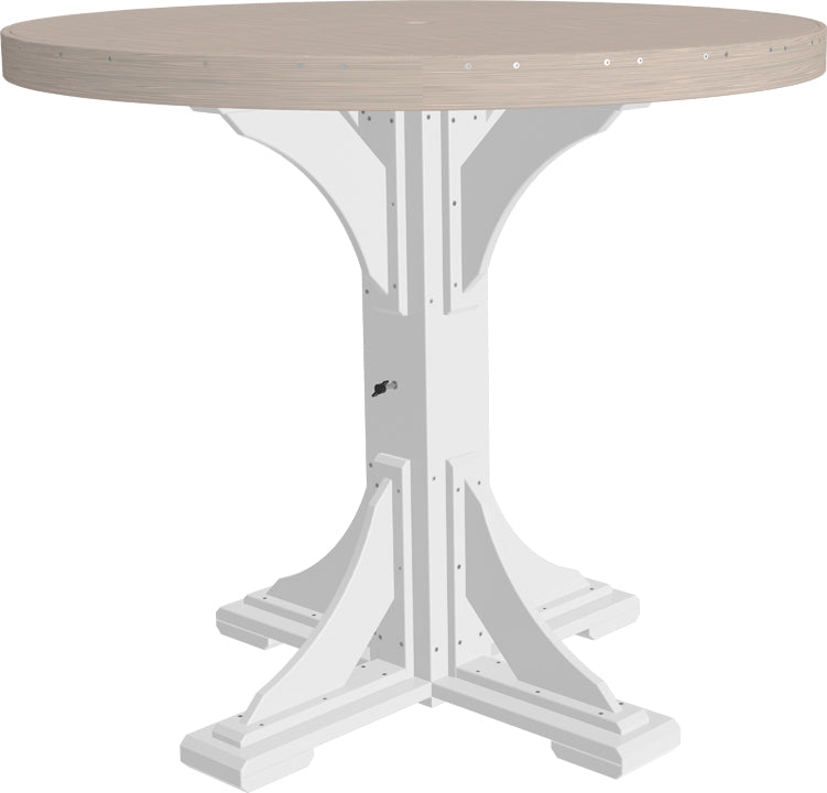 Poly 4 Round Table Birch White Bar