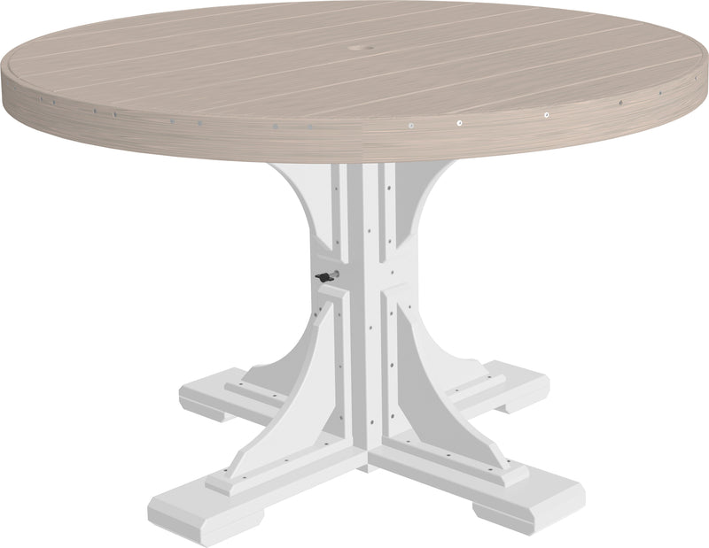 Poly 4 Round Table Birch White Dining Height