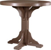 Poly 4 Round Table Chestnut Brown Bar