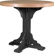 Poly 4 Round Table Cedar Black Bar