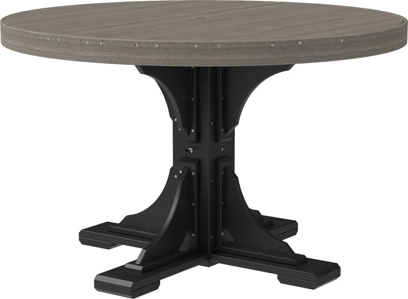 Poly 4 Round Table Coastal Gray Black Dining