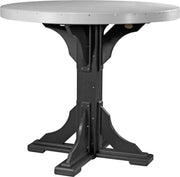 Poly 4 Round Table Dove Gray Black Bar