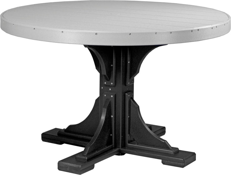 Poly 4 Round Table Dove Gray Black Dining