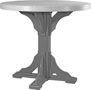 Poly 4 Round Table Dove Gray Slate Bar