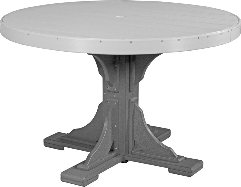 Poly 4 Round Table Dove Gray Slate Dining