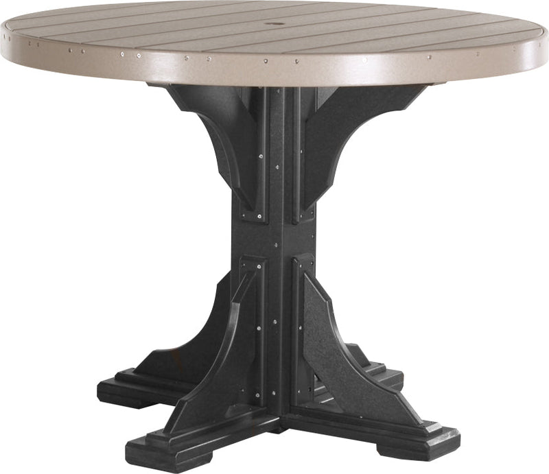 Poly 4 Round Table Weatherwood Black Counter
