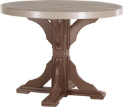 Poly 4 Round Table Weatherwood Chestnut Brown Counter