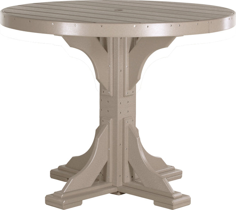 Poly 4 Round Table Weatherwood Bar