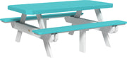 Poly 6 Rectangular Picnic Table Aruba Blue