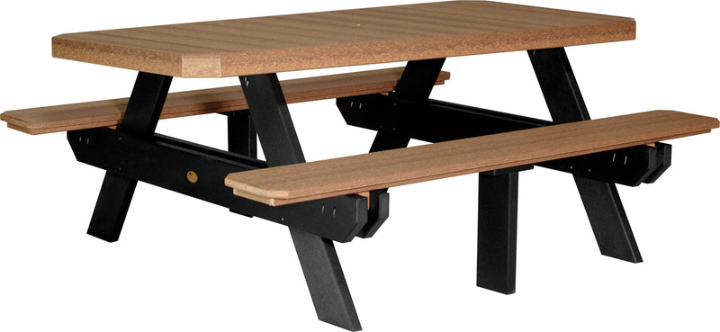 Poly 6 Rectangular Picnic Table Antique Mahogany