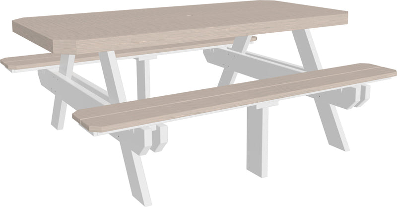 Poly 6 Rectangular Picnic Table Birch