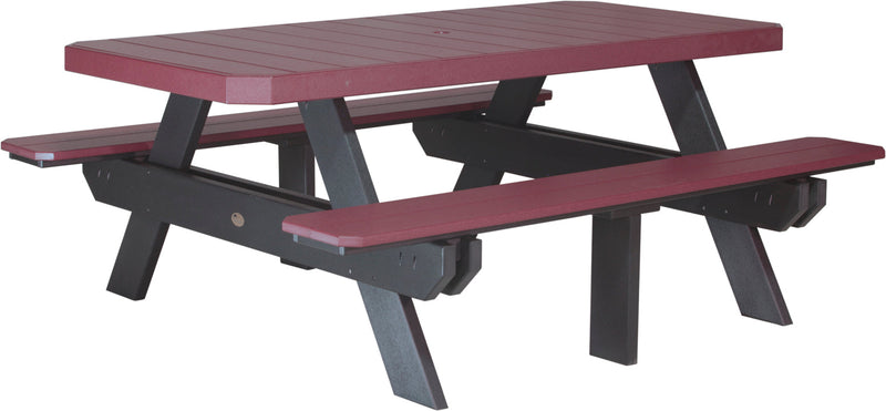 Poly 6 Rectangular Picnic Table Cherrywood