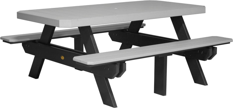 Poly 6 Rectangular Picnic Table Dove Gray