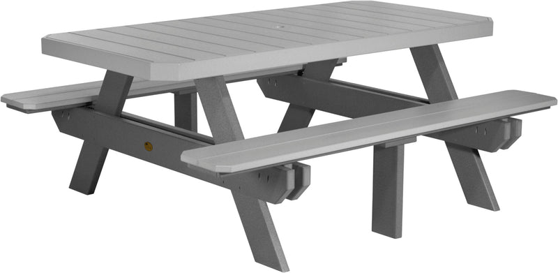 Poly 6 Rectangular Picnic Table Dove Gray