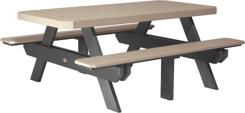Poly 6 Rectangular Picnic Table Weatherwood