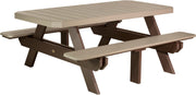 Poly 6 Rectangular Picnic Table Weatherwood Chestnut
