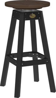Poly Bar Stool Brazilian Walnut Black