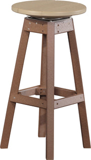 Poly Bar Stool Weatherwood Chestnut Brown