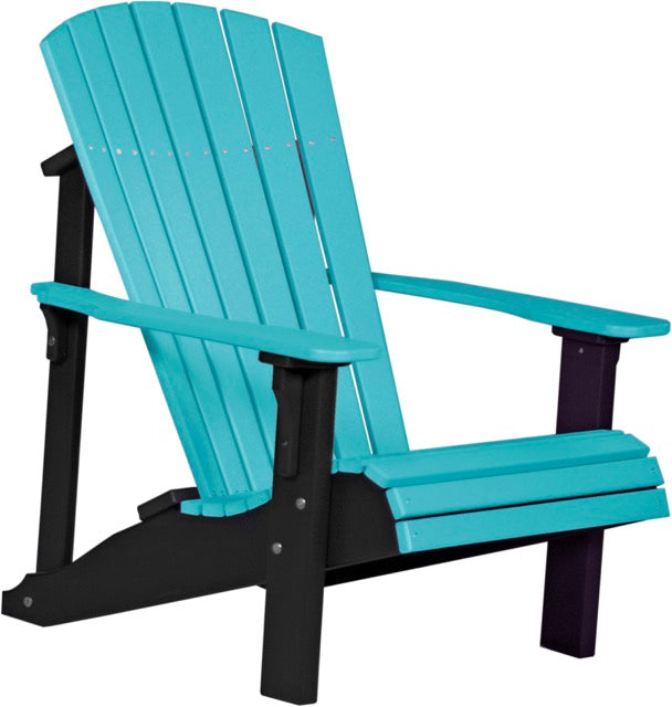 Poly Deluxe Adirondack Chair Aruba Blue Black