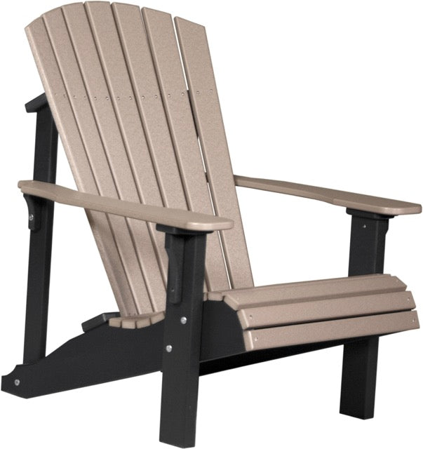 Poly Deluxe Adirondack Chair Weatherwood Black
