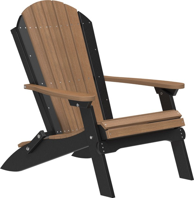 Poly Folding Adirondack Chair Antique Mahogany Black