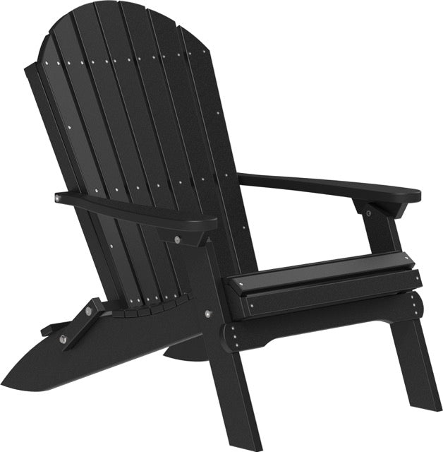 Poly Folding Adirondack Chair Black