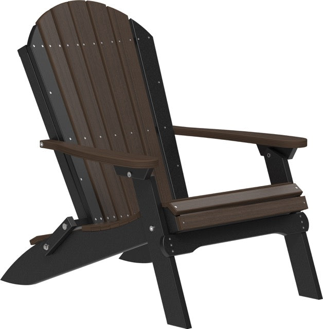 Poly Folding Adirondack Chair Brazilian Walnut Black