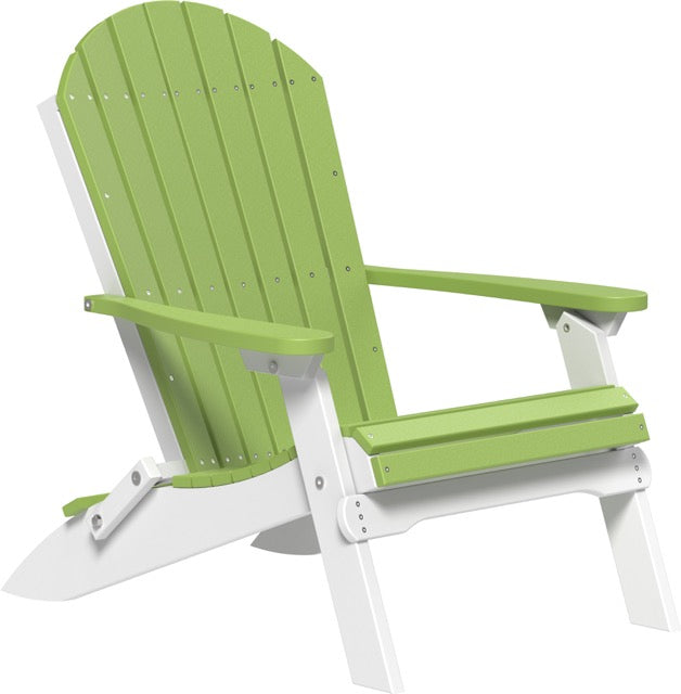 Poly Folding Adirondack Chair Lime Green White