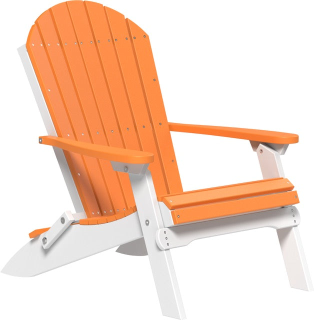 Poly Folding Adirondack Chair Tangerine White