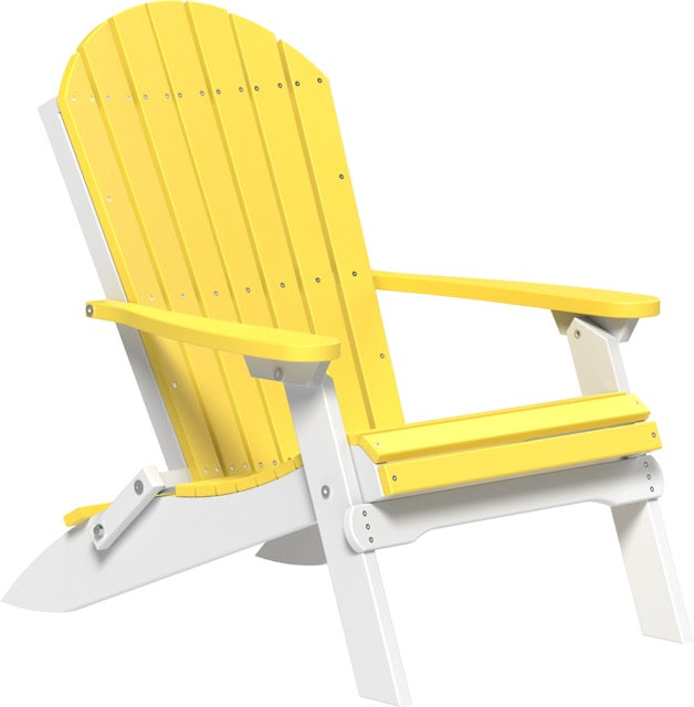 Poly Folding Adirondack Chair Yellow White