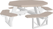 Poly Octagon Picnic Table Birch White