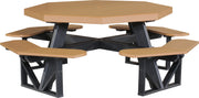 Poly Octagon Picnic Table Cedar Black
