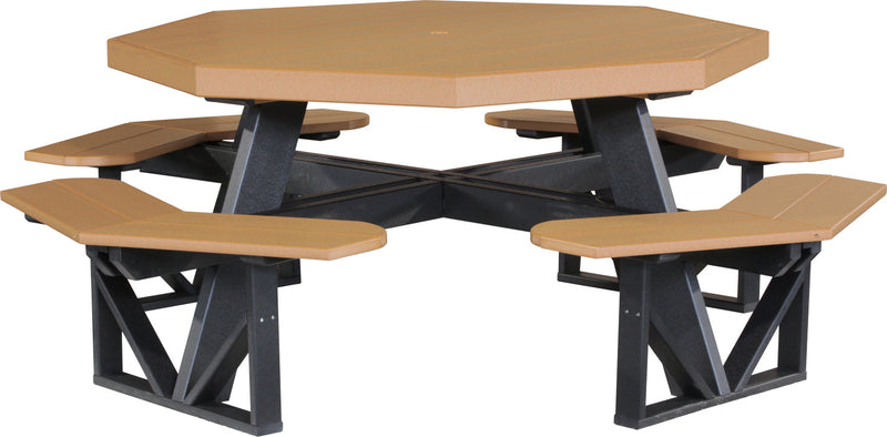 Poly Octagon Picnic Table Cedar Black