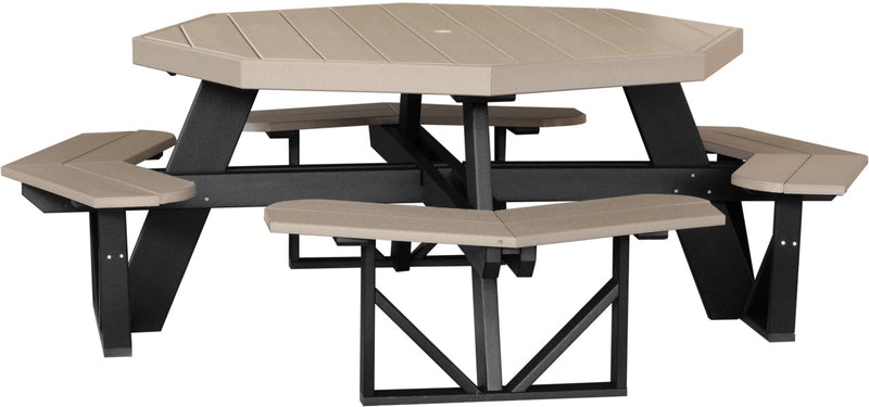 Poly Octagon Picnic Table Weatherwood