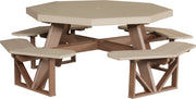 Poly Octagon Picnic Table Weatherwood Chestnut