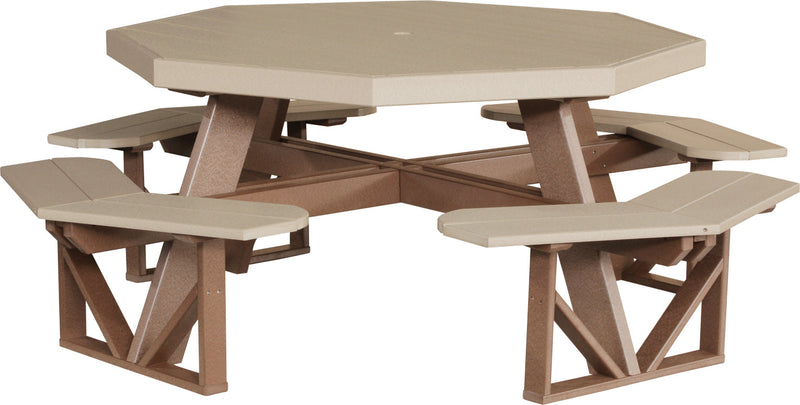 Poly Octagon Picnic Table Weatherwood Chestnut