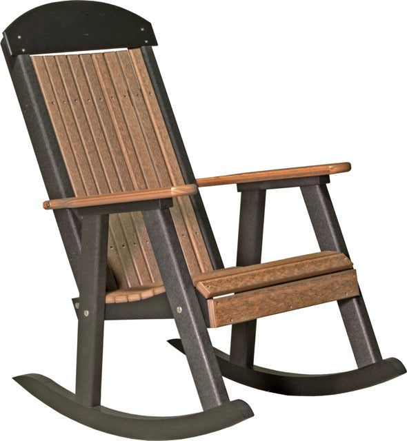 Poly Porch Rocker Antique Mahogany Black