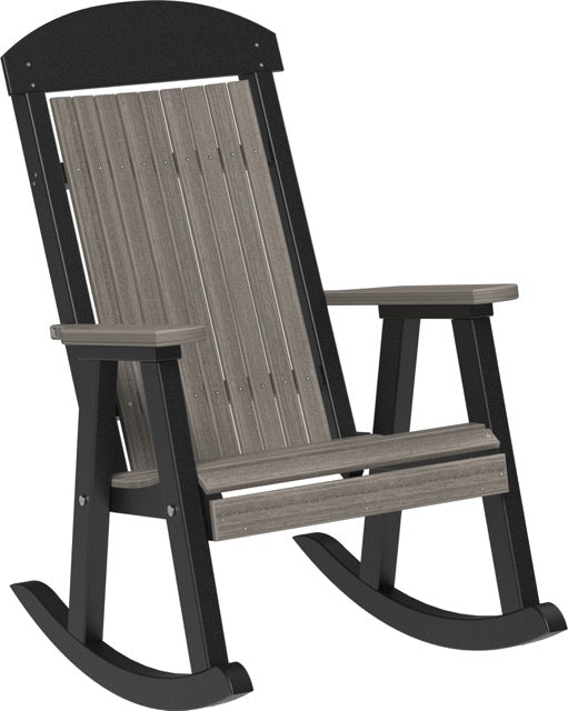 Poly Porch Rocker Coastal Gray Black