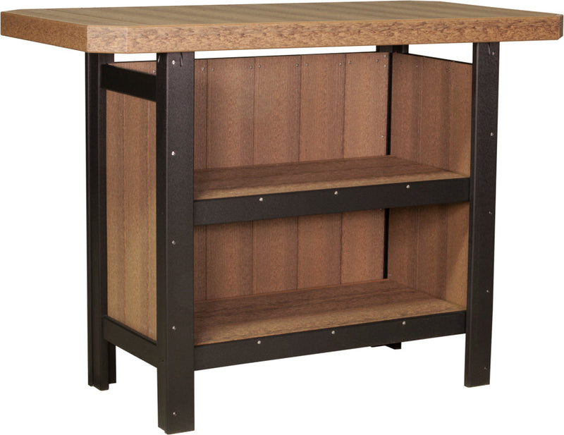 Poly Serving Bar Antique Mahogany Black