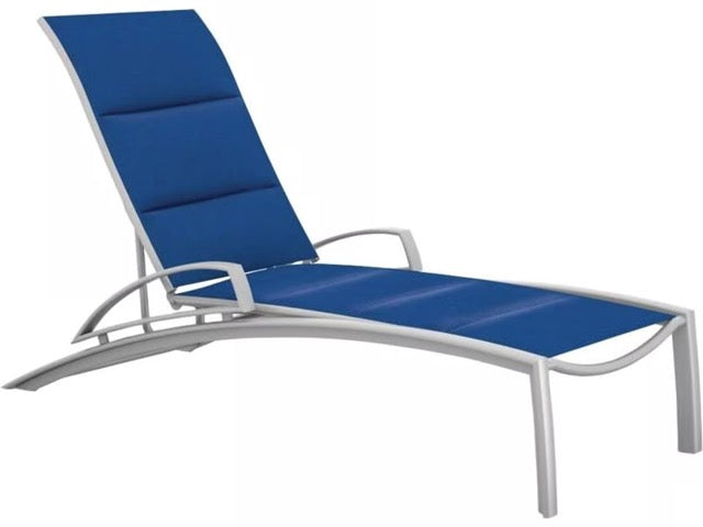 Tropitone South Beach Padded Sling Chaise Lounge with Arms